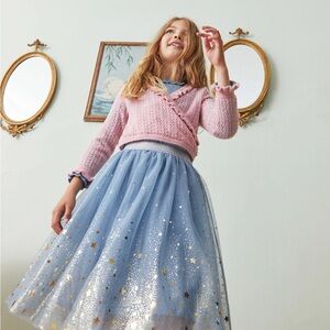 EUC Mini Boden Metallic Ombré Tulle Skirt